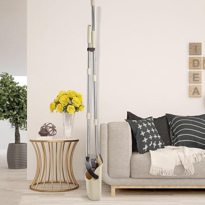Broom and Dustpan Set with Long Handle, Heavy Dust Broom and Dustpan Combo - Image 7