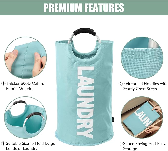 DOKEHOM 125L X-Large Collapsible Washing Laundry Basket Bag - Image 7