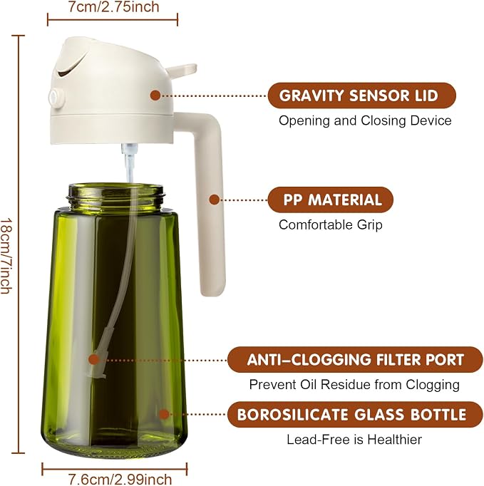 YARRAMATE 16oz/470ml Light-Blocking Dark Oil Sprayer - Image 7