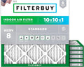 Filterbuy 10x10x1 Air Filter MERV 8 Dust Defense Replacement, Electrostatic by Filterbuy