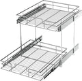 LOVMOR 2 Tier Individual Pull Out Cabinet Organizer 17" W x 21" D, Slide Out by LOVMOR
