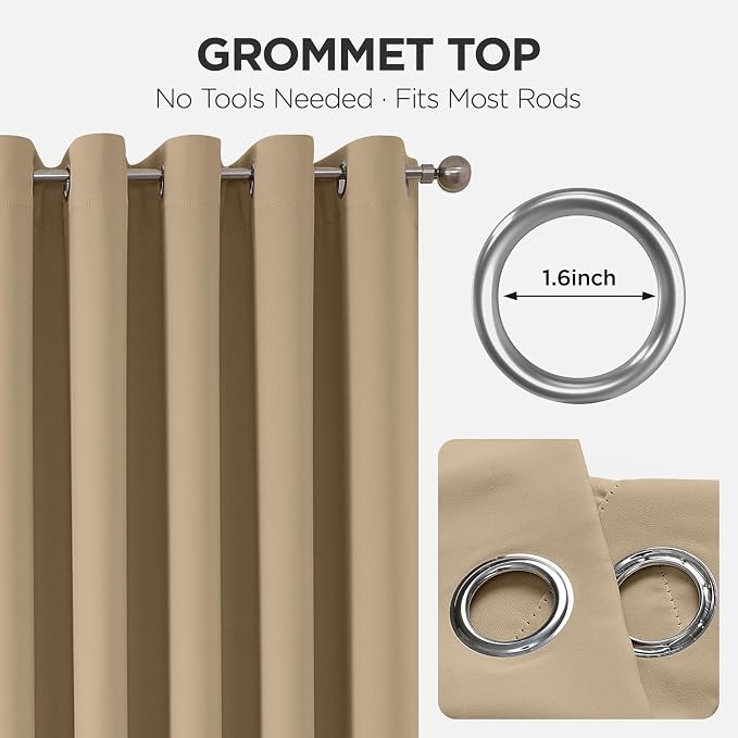 Joydeco Blackout Door Curtain for Doorway Privacy 90 Inches Long, Grommet - Image 9