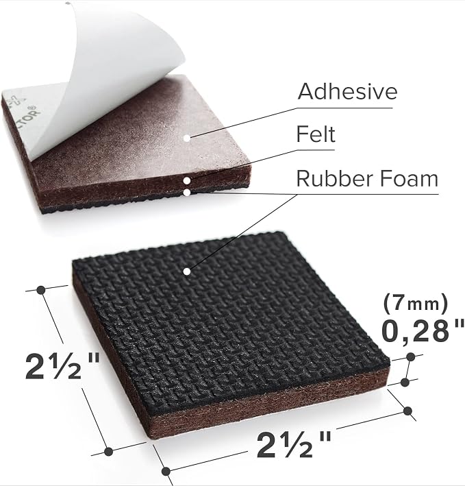Non Slip Furniture Pads X-PROTECTOR – 16 PCS Furniture Grippers 2 1/2" - Image 3
