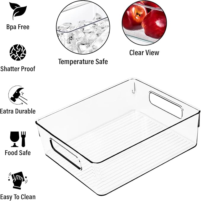 Clear Plastic Storage Bins, Pantry Organizers and Storage, Kitchen Organization - Image 2