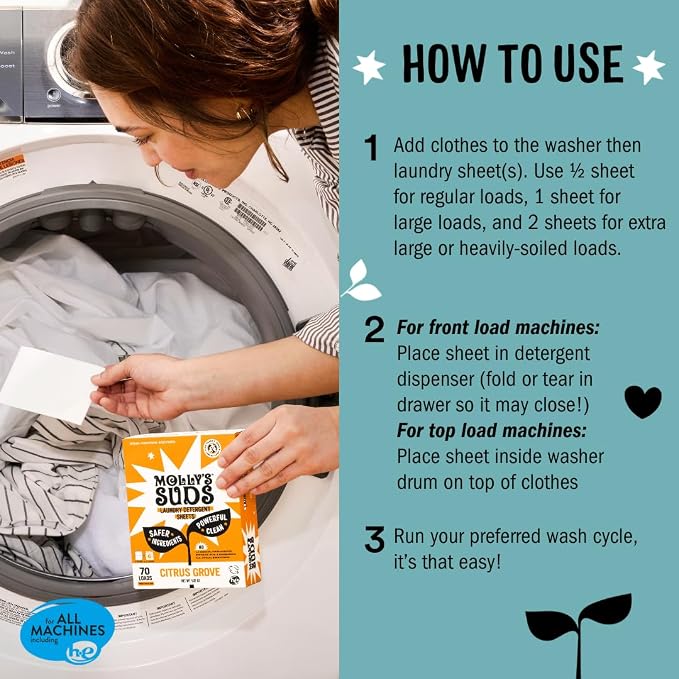 Molly’s Suds Laundry Detergent Sheets | Gentle on Sensitive Skin, Powerful - Image 6