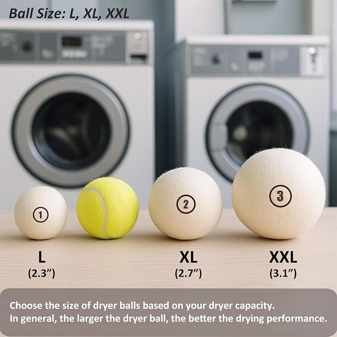 Sheep Wool Dryer Balls 12 Pack L Premium Natural Fabric Softener, Reusable - Image 2