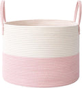 Woven Blanket Basket, 65L Large Rope Storage Bin by JMvicyroam