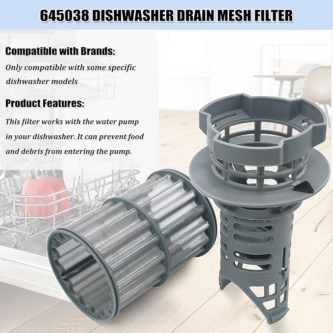 UPGRADED 645038 Dishwasher Drain Mesh Filter - Image 2