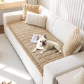OTOB Couch Covers for 3 Cushion Sofa Pet Friendly, Plush Fuzzy Non Slip Sofa by OTOB