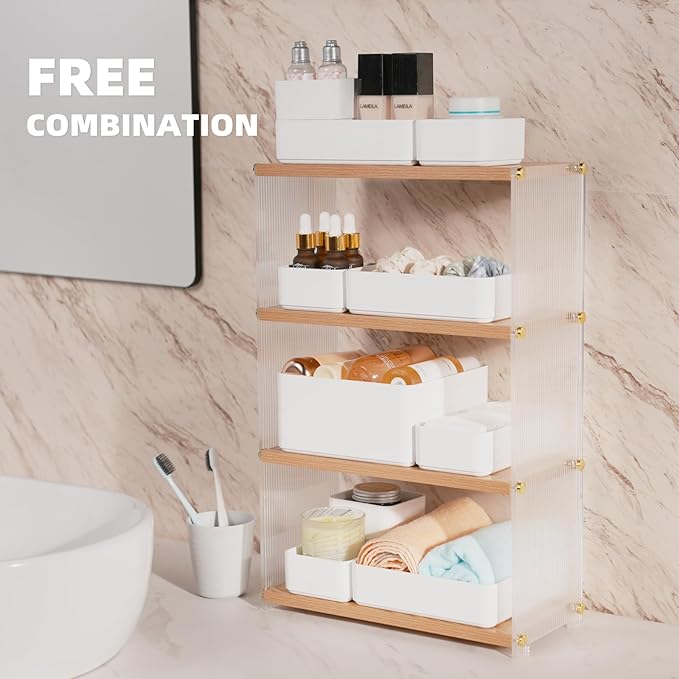11-Piece Stackable Drawer Organizer Set, Stationery, Utensils in Bathroom - Image 4