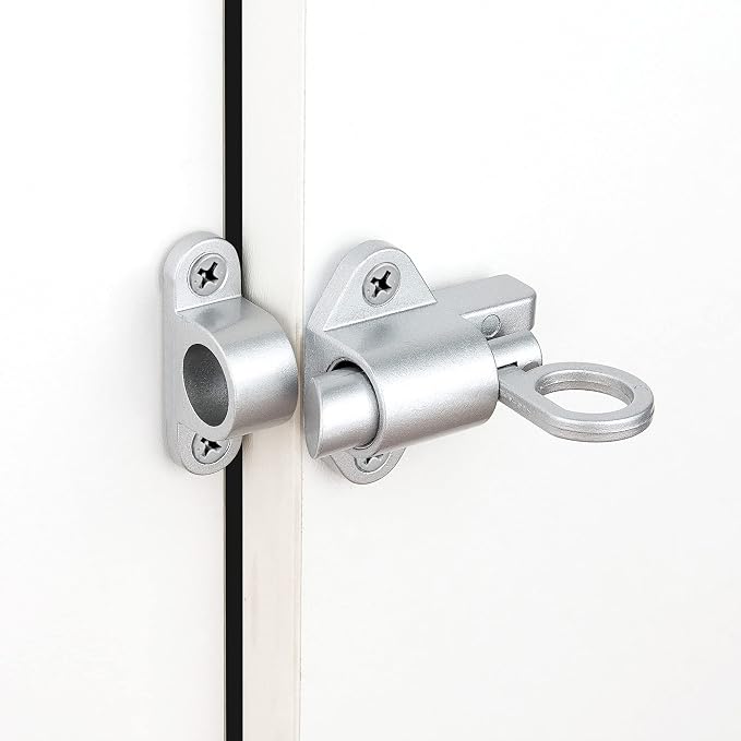 3 Packs Self-Closing Latches，Silver Gray Spring Door Lock，Resilient Bolt Latch - Image 3