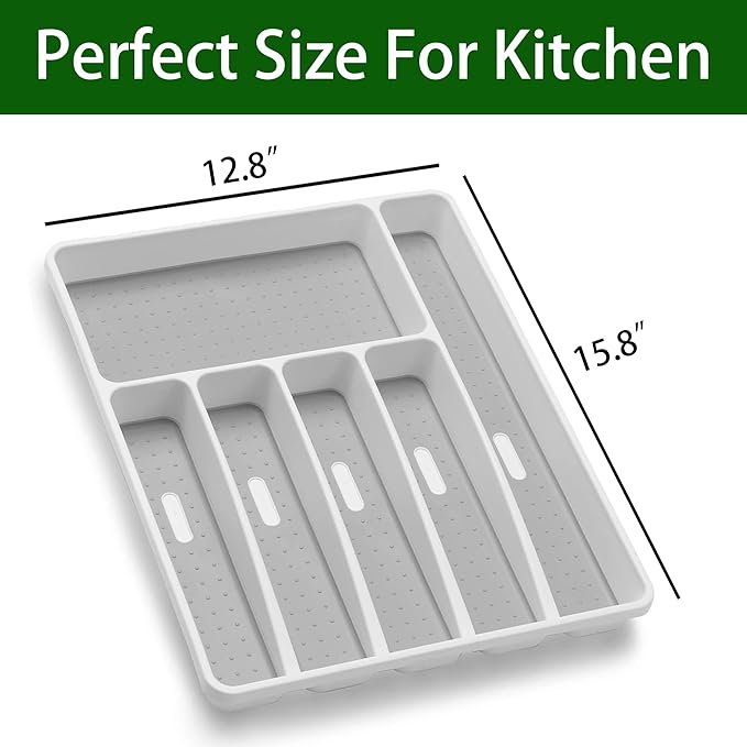 Silverware Organizer Utensil Organizer Holder Kitchen Drawer Organizer Plastic - Image 3