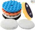 Buffing Polishing Pads, ZFE 7Pcs 6" Waffle Foam Buffing Pads Polishing Pads by ZFE