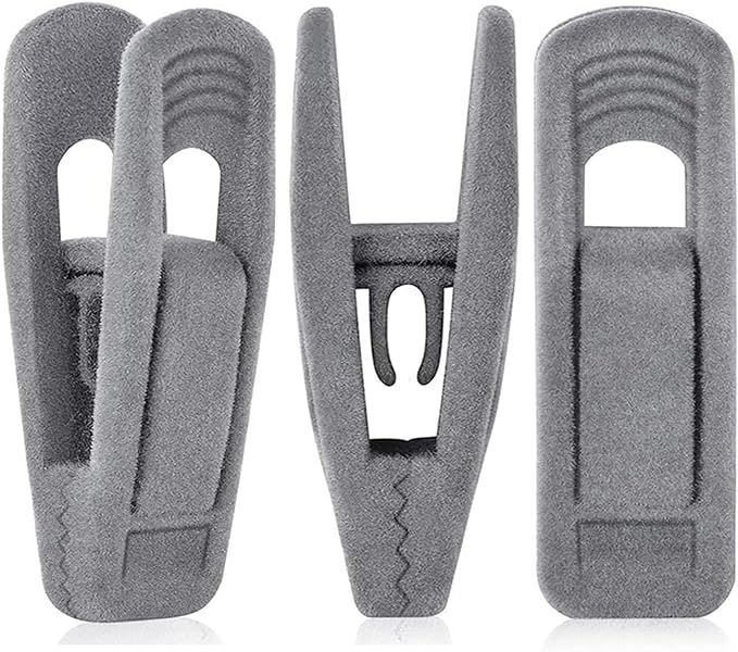 Grey Hanger Clips for Velvet Hangers by TOFIIGREM