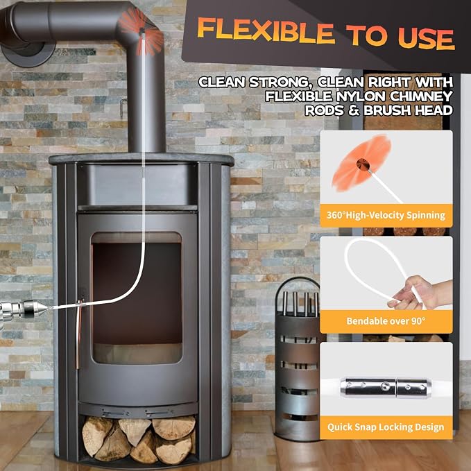 30 Feet Chimney Sweep Kit, Chimney Cleaning Kit - Image 4
