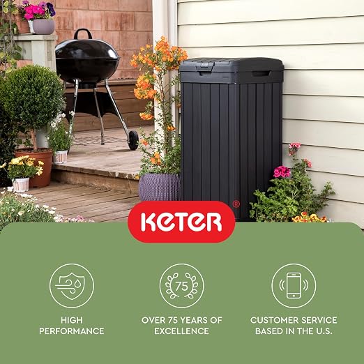 Keter Baltimore Resin 38 Gallon Outdoor Kitchen Trash Can - Image 15