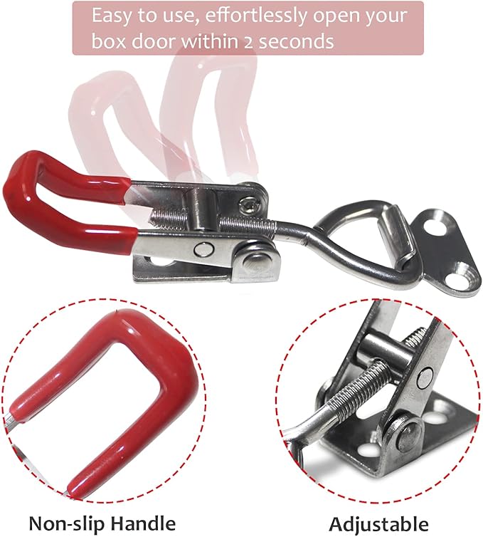 CUKAYO 4pcs Toggle Latch Clamp, 304 Stainless Steel Pull Hasp Latches, Quick - Image 4