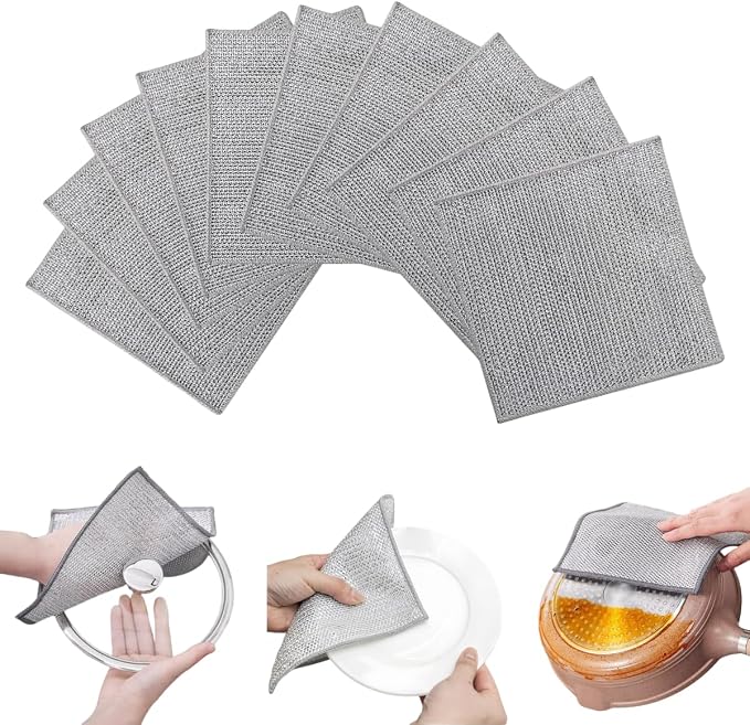 Non Scratch Wire Dishcloth, Wire dishwashing rag, Steel Wool Scrubber，Scrubs & - Image 3
