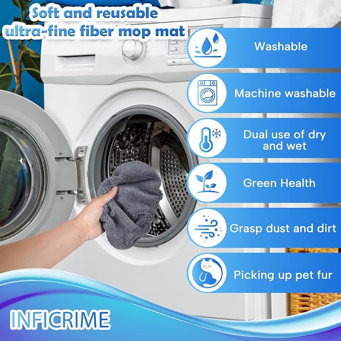 6 Pack Reusable Microfiber Mop Pads Compatible - Image 6
