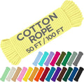 TECEUM Cotton Rope 3/16” – 50 FT – Strong All-Purpose Braided Rope – Natural by TECEUM