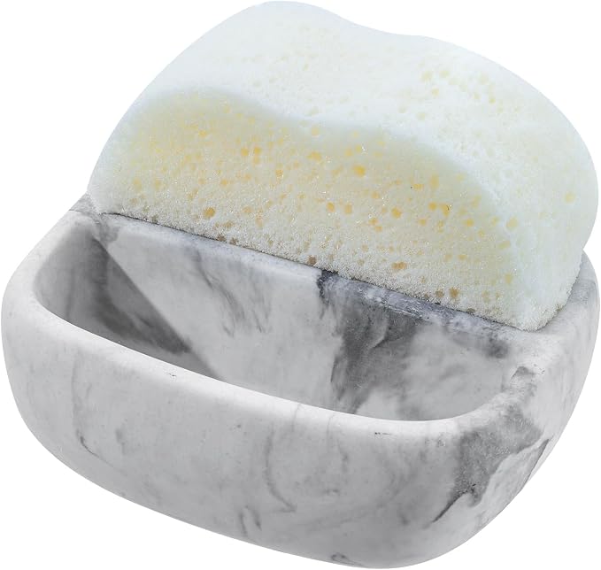 MyGift Modern White Resin Sponge Holder by MyGiftHome