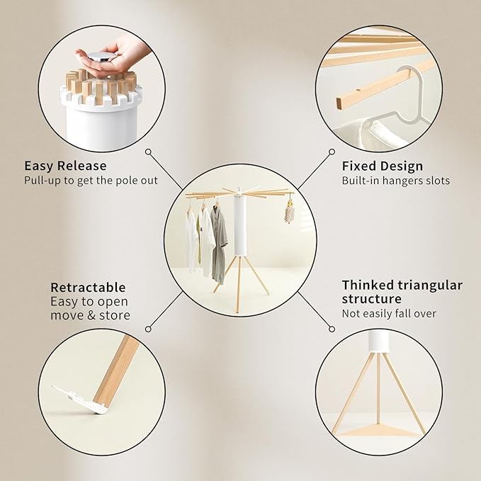 Clothes Drying Rack Tripod, Laundry Hanger Dryer Rack, Portable Drying Rack - Image 3