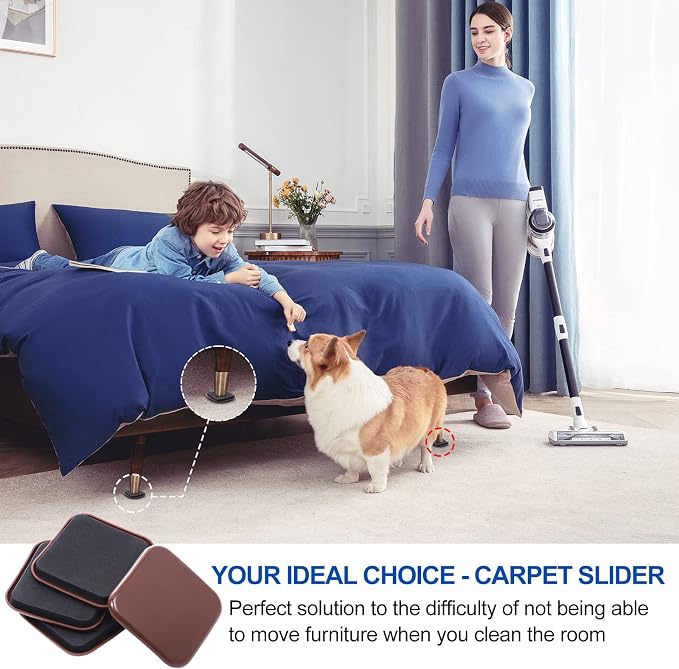 Square Furniture Sliders, Reusable Furniture Movers Sliders - Image 5