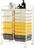 GOFLAME 15-Drawer Rolling Storage Cart, Utility Cart by GOFLAME
