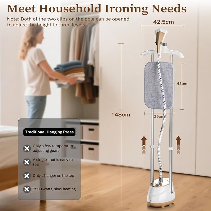 Steamer for Clothes, 1800W Standing Garment Steamer - Image 6