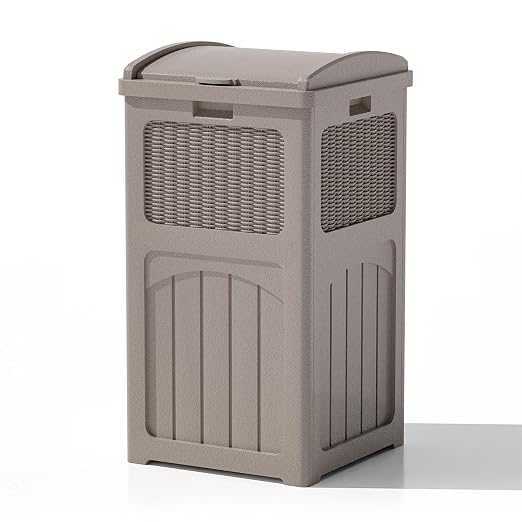 Patiowell 36 Gallon Outdoor Trash Can, Resin Outdoor Garbage Can by Patiowell