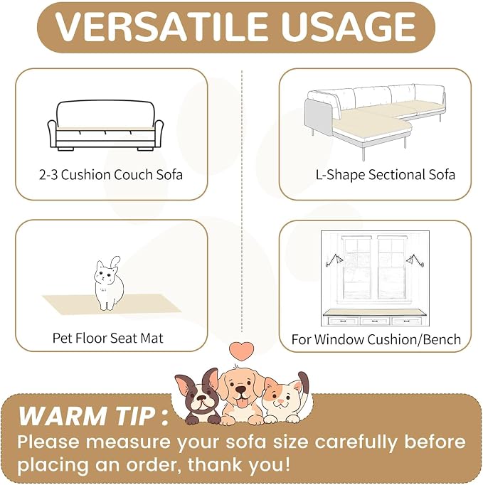 OTOB Couch Cover for Dogs Washable, Non Slip Funny Pet Couch Covers Sofa - Image 6