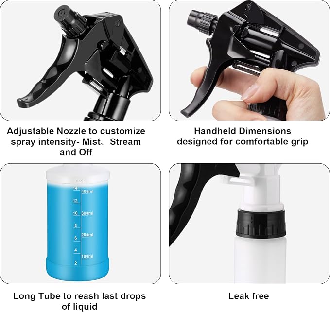 Eccliy 12 Pcs 16 Oz Plastic Spray Bottle, Adjustable Empty Reusable Sprayer - Image 5