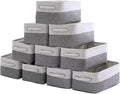 Storage Baskets 12x8x5 inch 10 Pack Fabric Baskets Foldable Storage Bins by Sacyic