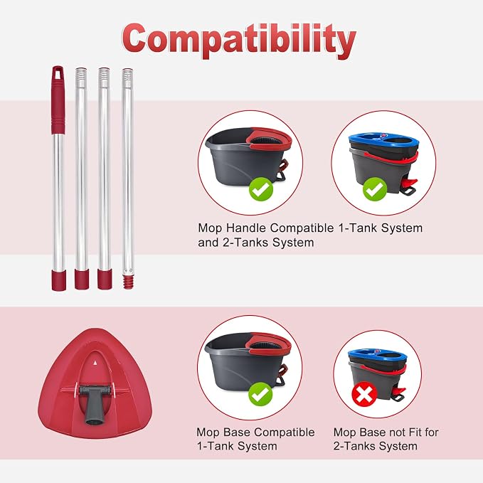 Mop Handle for Ocedar, Mop Handle for O Cedar, Spin Mops Replacement Stick and - Image 3