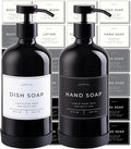 16oz Glass Soap Dispenser with Stainless Steel Pump, 21 Waterproof Labels by Verute