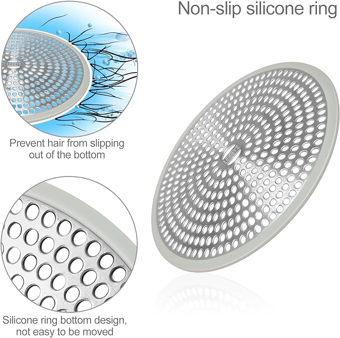 LEKEYE Shower Drain Hair Catcher | Strainer | Shower Stall Drain Cover | - Image 5