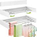 Wall Mounted Clothes Drying Rack 32 inches, Foldbale Laundry Drying Rack Wall by ZdwCyl