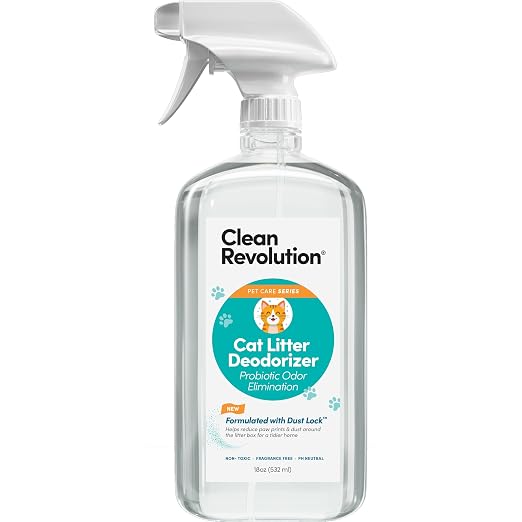 Clean Revolution Cat Litter Deodorizer Spray – 18oz, Probiotic Odor Elimination by CleanRevolution