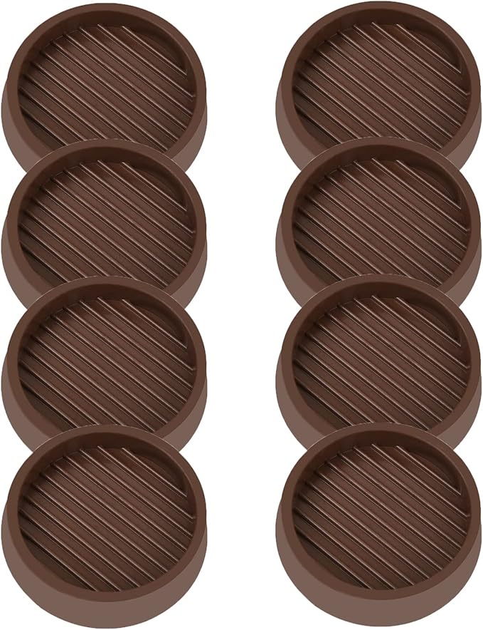 2X2 Round Rubber Caster Cups, Non Slip Furniture Pads, Anti-Slip Gripper by VOCOMO