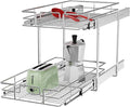 ROOMTEC Individual Pull Out Cabinet Organizer, 2 Tier Spice Rack Organizer by ROOMTEC
