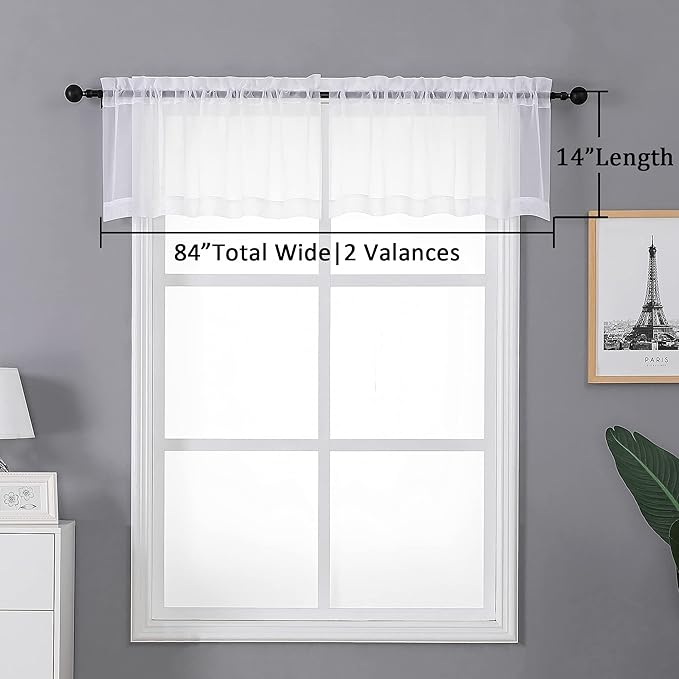 Chyhomenyc Sheer White Valances - Image 4