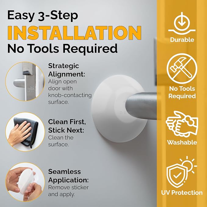 Ducki Wall Protectors -4 Pack White- Self Adhesive, Reusable Solution - Image 3