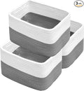 Hopegiver Woven Storage Baskets 11x8x7 Inch, 3 Pack Collapsible Cube Storage Bin by HOPEGIVER