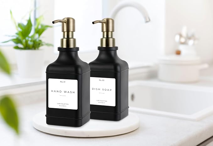 Emerson Essentials Soap Dispenser, Dish Soap Dispenser, Soap Bottle Bathroom Set - Image 4