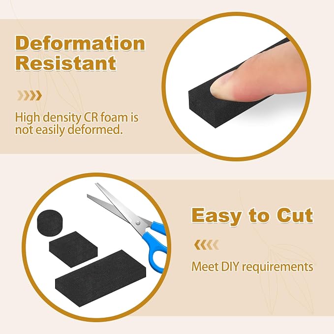 Weather Stripping Soundproof 1 in x 1/2 in, Weatherproof Foam Insulation Tapes - Image 4