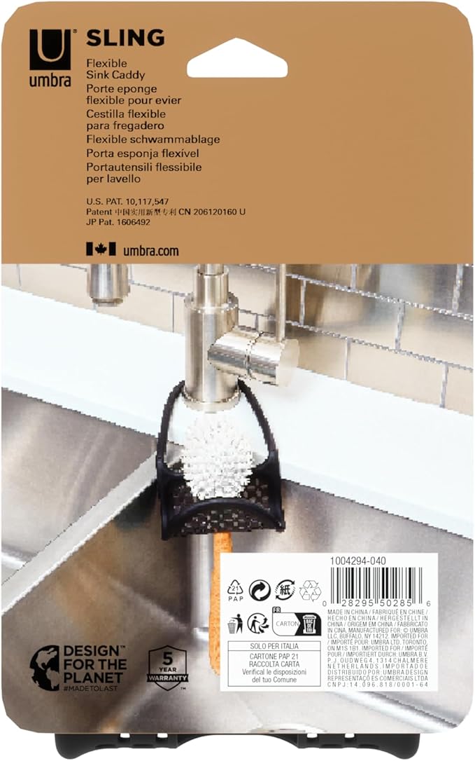 Umbra Sling Kitchen Sink Accessory, Single-Sided Sponge Holder - Image 9