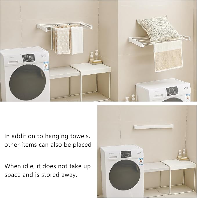 JOOM Laundry Drying Rack Collapsible, Wall Mounted Drying Rack, Clothes Drying - Image 7