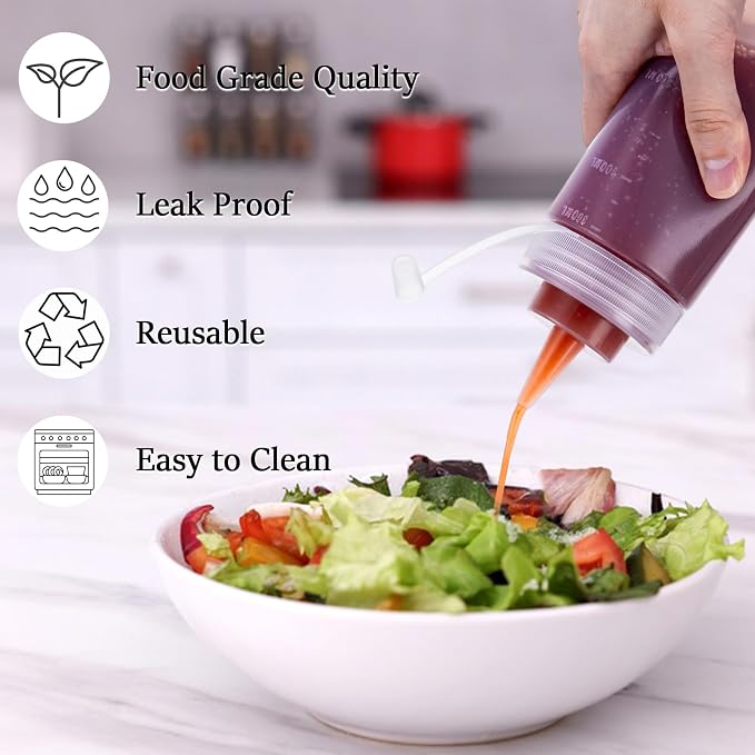 Condiment Squeeze Bottles Ketchup Dispenser, 6 Pack 12oz Squeeze Bottles - Image 4