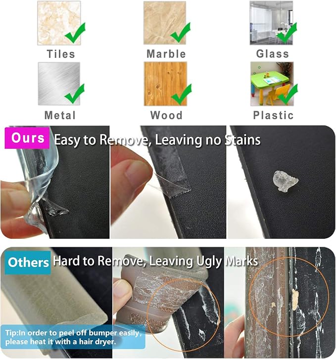 Edge Protector 100% Silicone, Baby Proofing Corners Clear Guards, Pre-Tape - Image 4