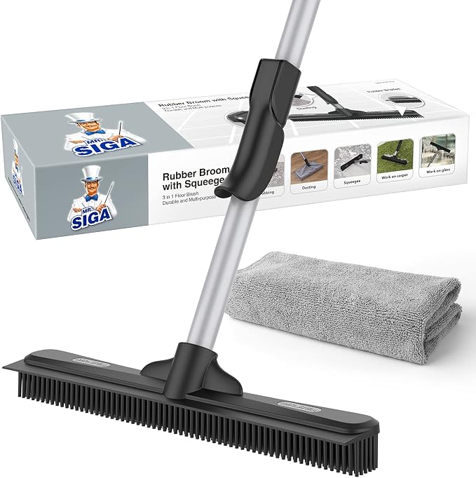 MR.SIGA Pet Hair Removal Rubber Broom by MRSIGA